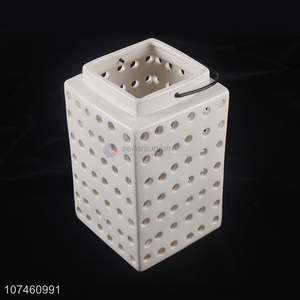 New Design Square Ceramic Storm Lantern Fashion Ceramic Crafts