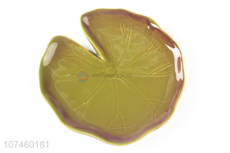 High Quality Simulation Lotus Leaf Ceramic Decoration Crafts