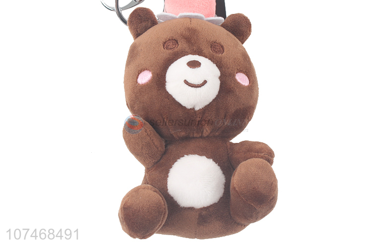 Low price plush handbag ornaments stuffed bear key chain toy