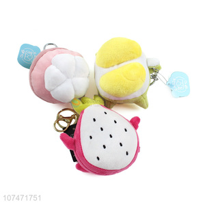 New Design Soft Plush Cartoon Fruit Key Chain Pendant