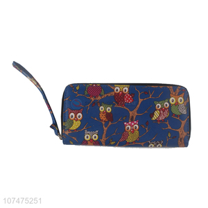 Wholesale cartoon animal printed pu leather purse for ladies