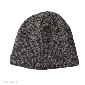 Good quality men melon leather hat for outing cold knitted hat