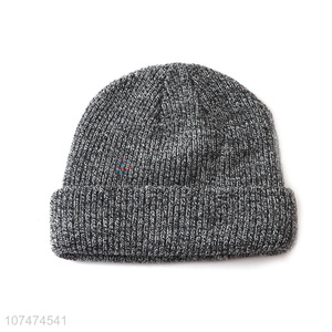 High quality gray cotton wool hat outdoor cold-proof knitted hat