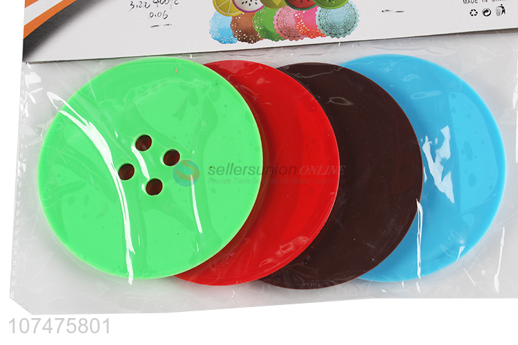 Popular products round button shape silicone coasters silicone cup mats
