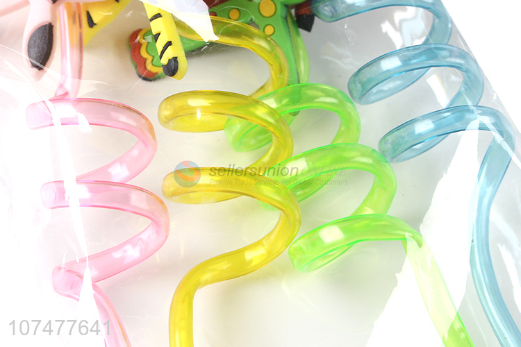 Popular design creative swirly drinking straws colorful pvc straws