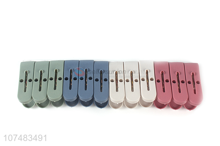 Reasonable price household 12 pegs plastic clothespins and clothes line set