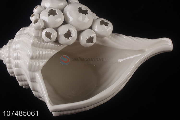 Promotion Conch Shape Ceramic Planter Pot Flower Pot Office Home Decoration