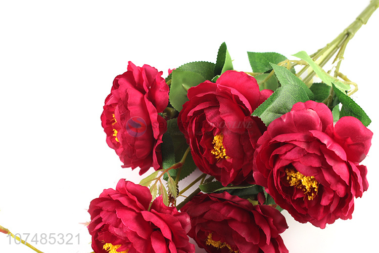 Top products 6 heads artificial peony fabric flowers for decoration