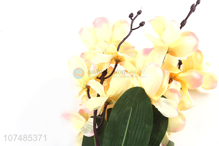 Factory price 5 heads artificial cattleya fabric flowers for decoration