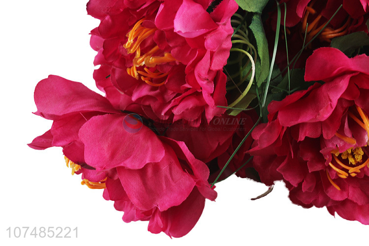 Latest arrival 10 heads artificial peony fabric flowers for decoration