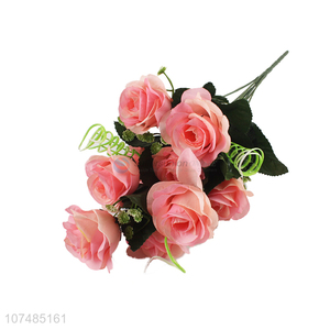 High quality garden decoration 9 heads plastic rose false flowers