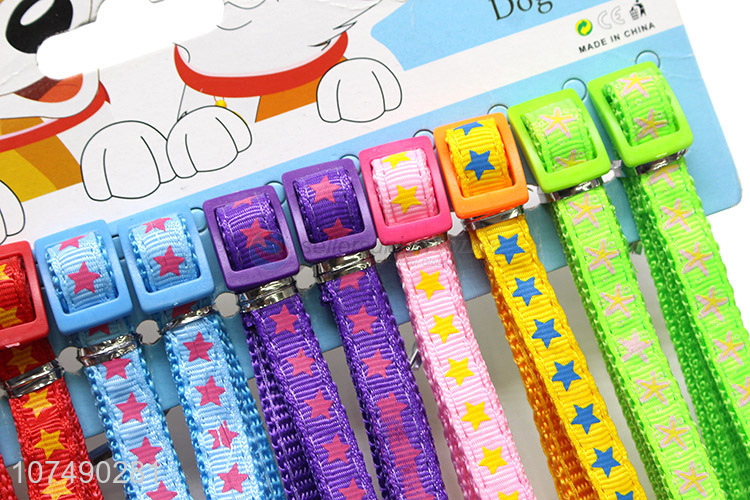 High quality pet supplies colorful polyester woven dog collar