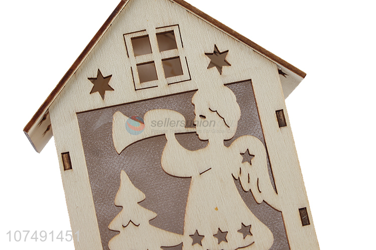 Good Price Led Light Wooden Christmas House Christmas Decoration Pendant