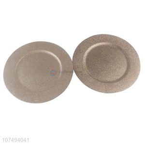 Promotional exquisite glitter plastic food serving plate for hotel