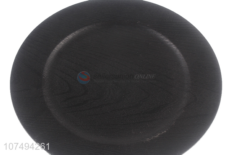 Reasonable price wood grain plastic food serving plate for hotel