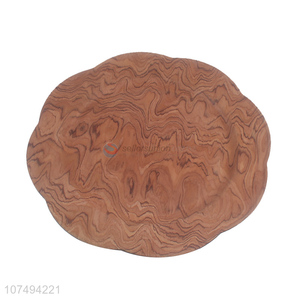 Attractive design unbreakable wood grain plastic plate dinnerware