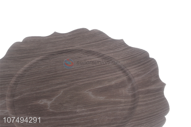 Professional supply bpa free wood grain plate dishes for restaurant