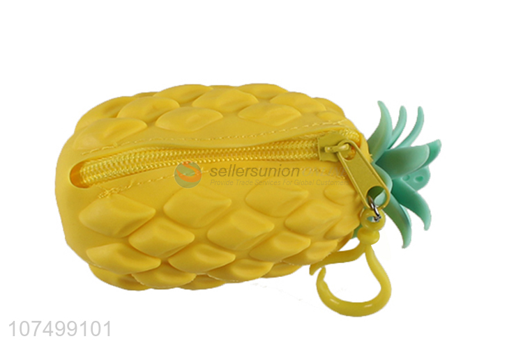 Unique Design Pineapple Shape Colorful Silicone Coin Purse