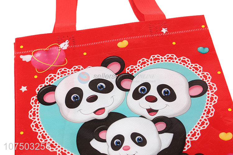 High Sales cute cartoon panda pattern Reusable Eco Friendly Shopping Non-woven Bag