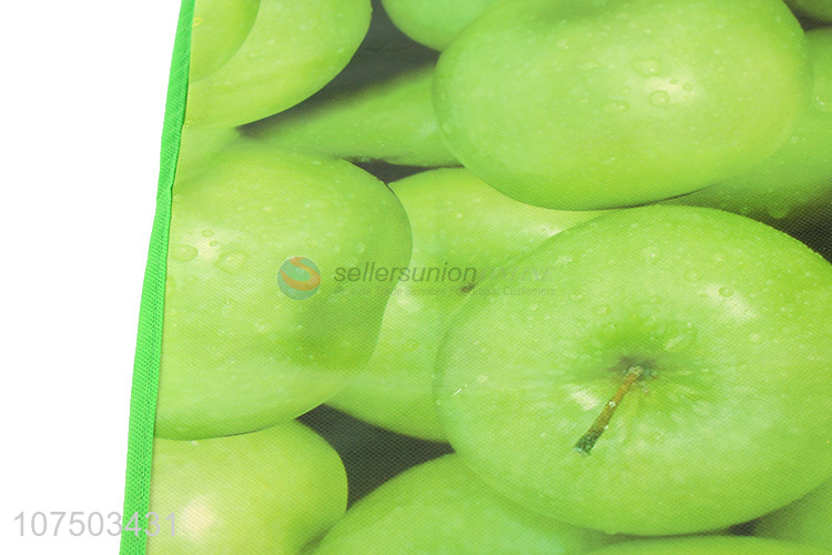 Wholesale green apple Pattern Non-Woven Shopping Bag reusable tote bag