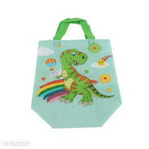 Wholesale Dinosaur Pattern Printing Reusable Foldable Non-Woven Tote Shopping Bag