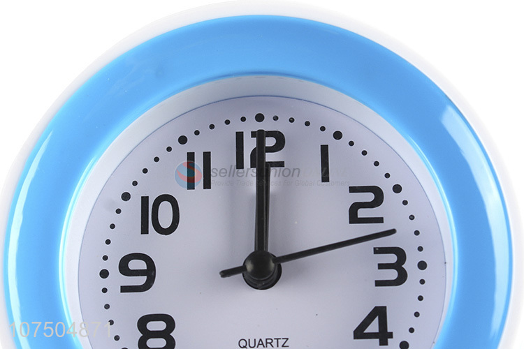 Contracted Design Plastic Quartz Clock Round Table Alarm Clock