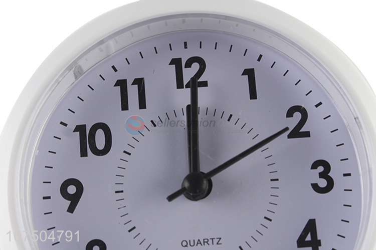 Factory Hot Sale Round Shape Mini Small Plastic Quartz Alarm Clock