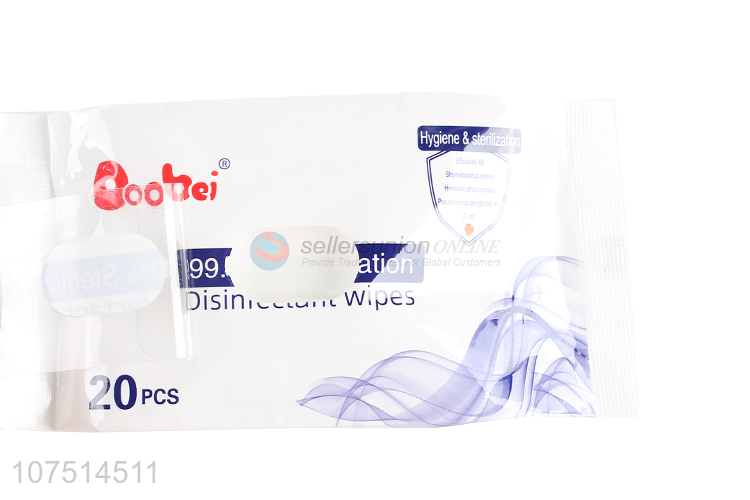 Good Sale 20 Pieces 99.9% Sterilization Disinfectant Wipes