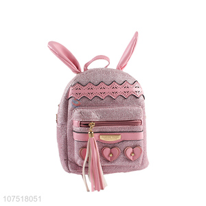 Hot Selling Rabbit Ear Small Backpack With Tassel For Girls
