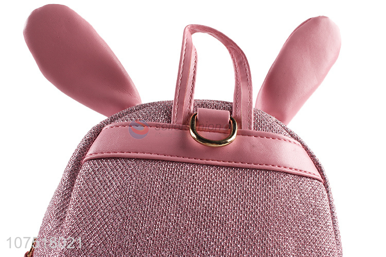 Cartoon Rabbit Ear Design Leather Small Backpack