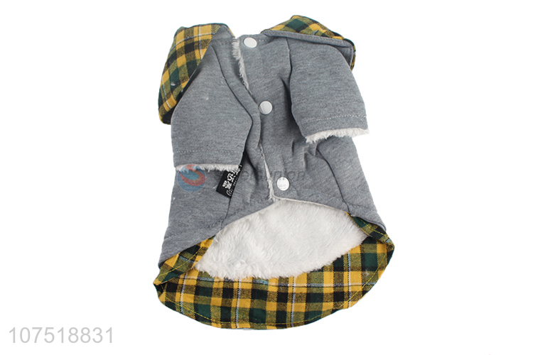 Latest arrival winter pet apparel check pattern dog jacket coat