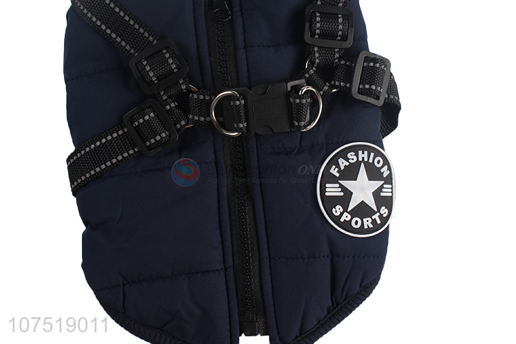 China manufacturer keep warm pet apparel dog jacket coat witg straps