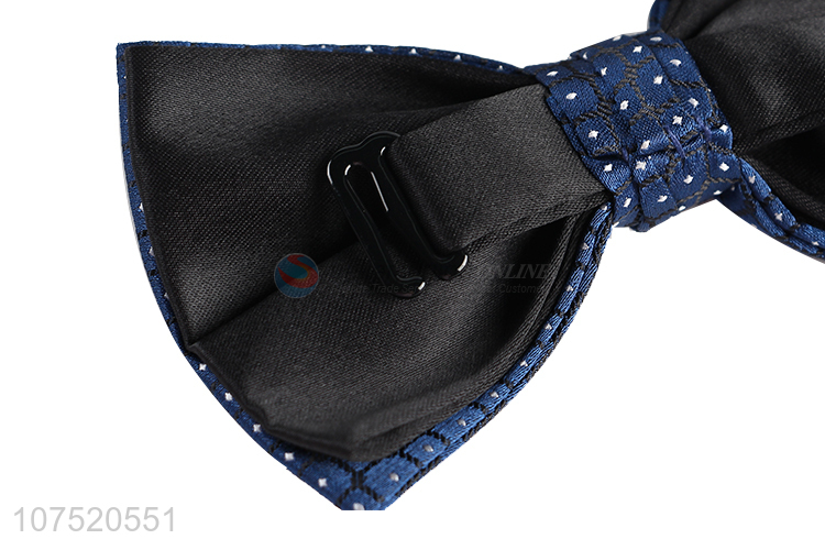 Factory price fashion grid jacquard men's bow tie