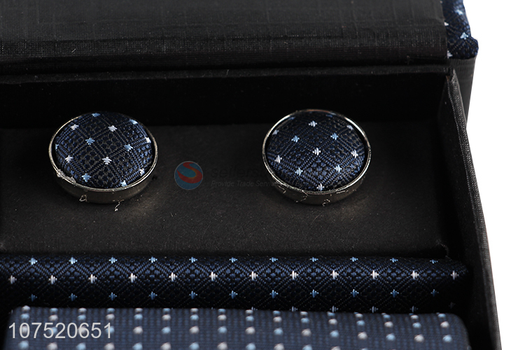 Hot selling jacquard bow tie and cufflinks set for men