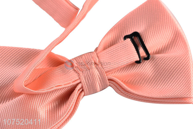 Wholesale solid color twill double-folded bow tie for men