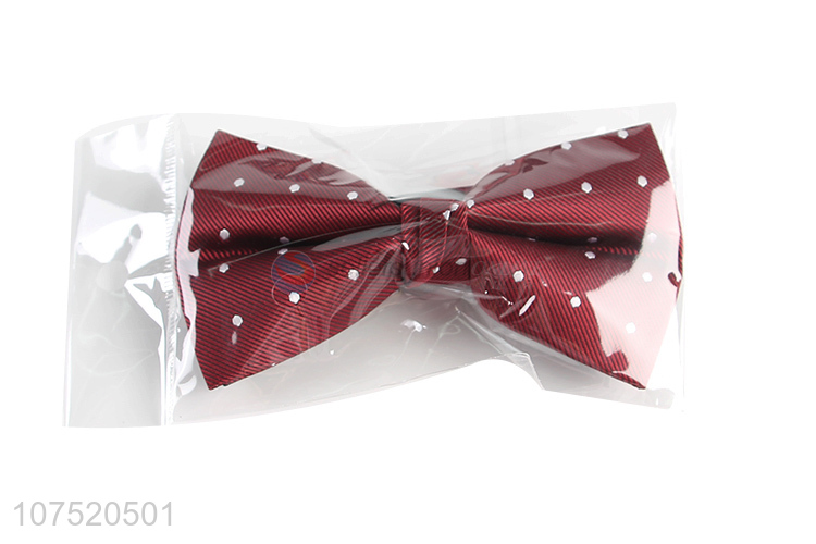 Latest design twill polka dot bow tie for men