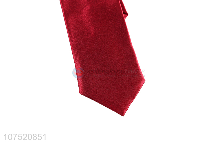 Good quality solid color glossy satin necktie for men