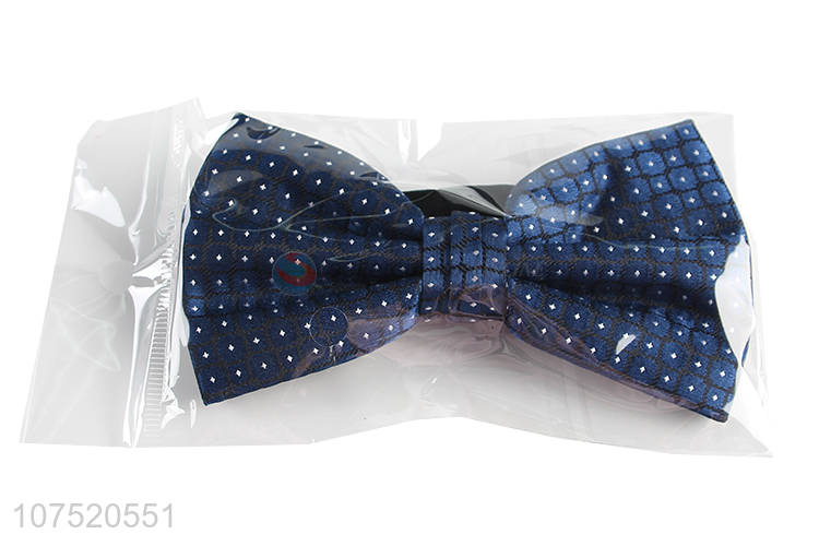 Factory price fashion grid jacquard men's bow tie