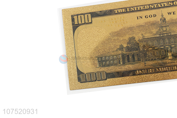 China manufacturer 100 dollars banknote 24k gold foil banknote money