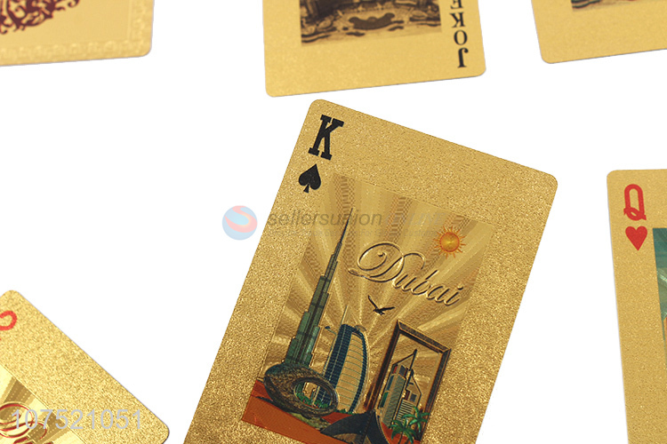 Wholesale durable waterproof gold foil poker cards