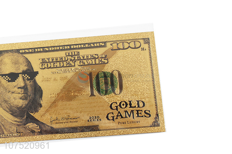 Best selling funny 100 dollars fake money bill note gold foil banknote