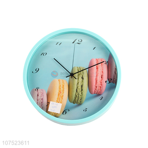 Good sale creative macarons pattern living room bedroom hanging quartz wall clock