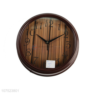 Hot products home decoration wood grain wall clock simple silence clock quartz clock