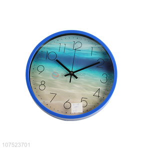 Low price creative ocean pattern living room bedroom hanging quartz clock wall clock