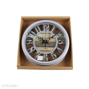 Good sale trendy hollowed-out wall clock no-punch silent quartz clock for classroom decoration