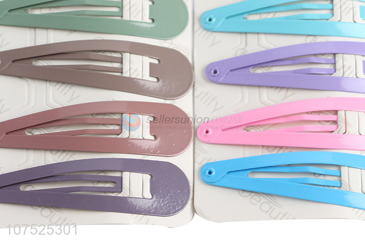 High quality colorful painted iron hair clips metal hairpin set