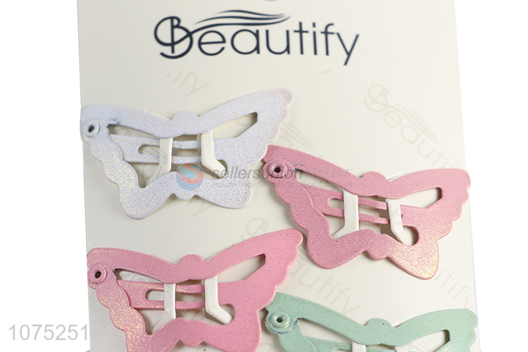 New design butterfly shape kids hair clip fashion accessories