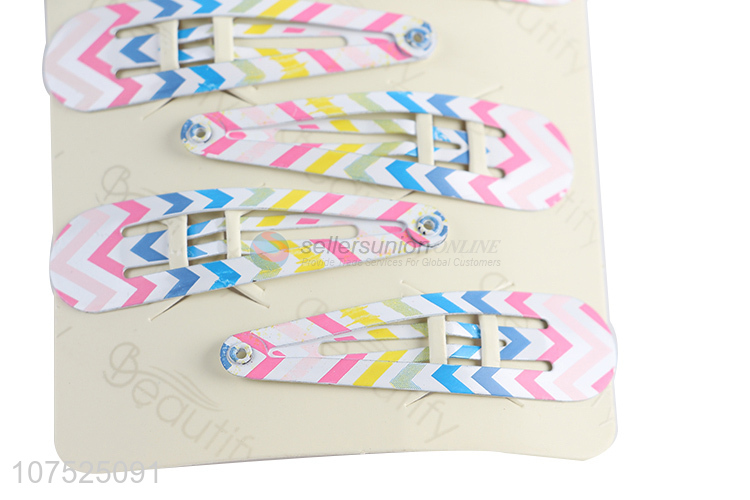 Factory direct sale wavy stripe printed hair clips fashion accessories
