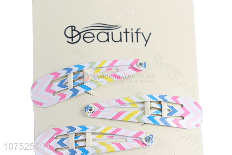 Factory direct sale wavy stripe printed hair clips fashion accessories