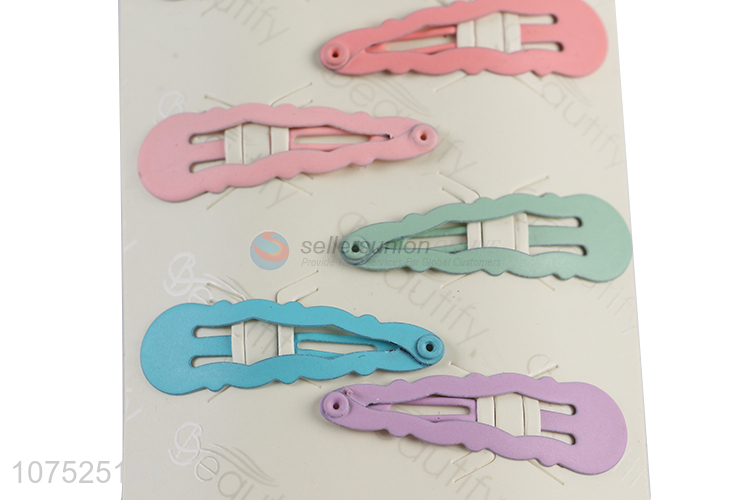Good sale candy-colored waterdrop iron hairpins hair clips for girls